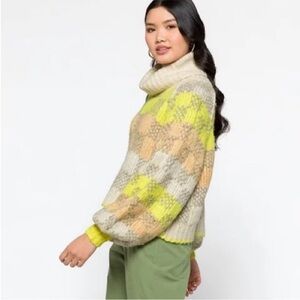 Free People Multicolor Cowl Neck Sweater
